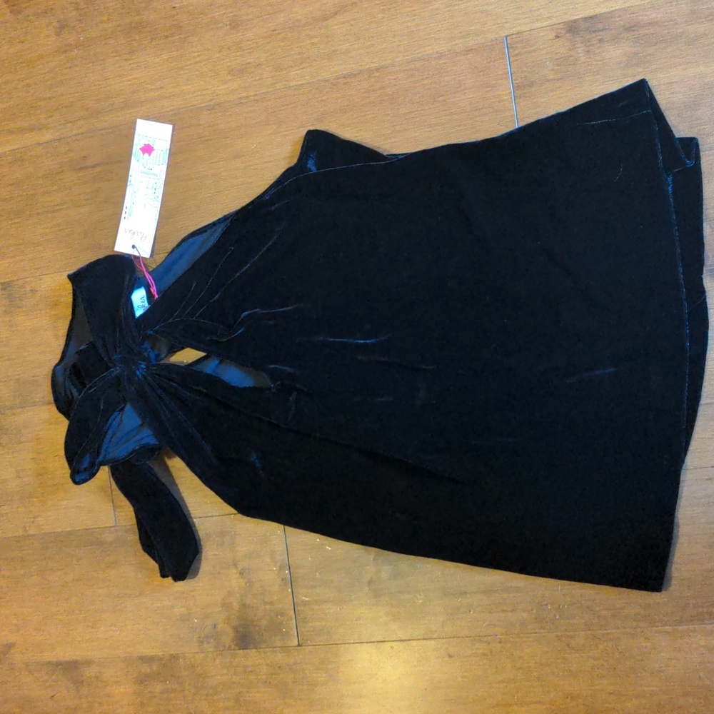 Parker black velvet halter top
